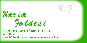 maria foldesi business card