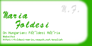 maria foldesi business card